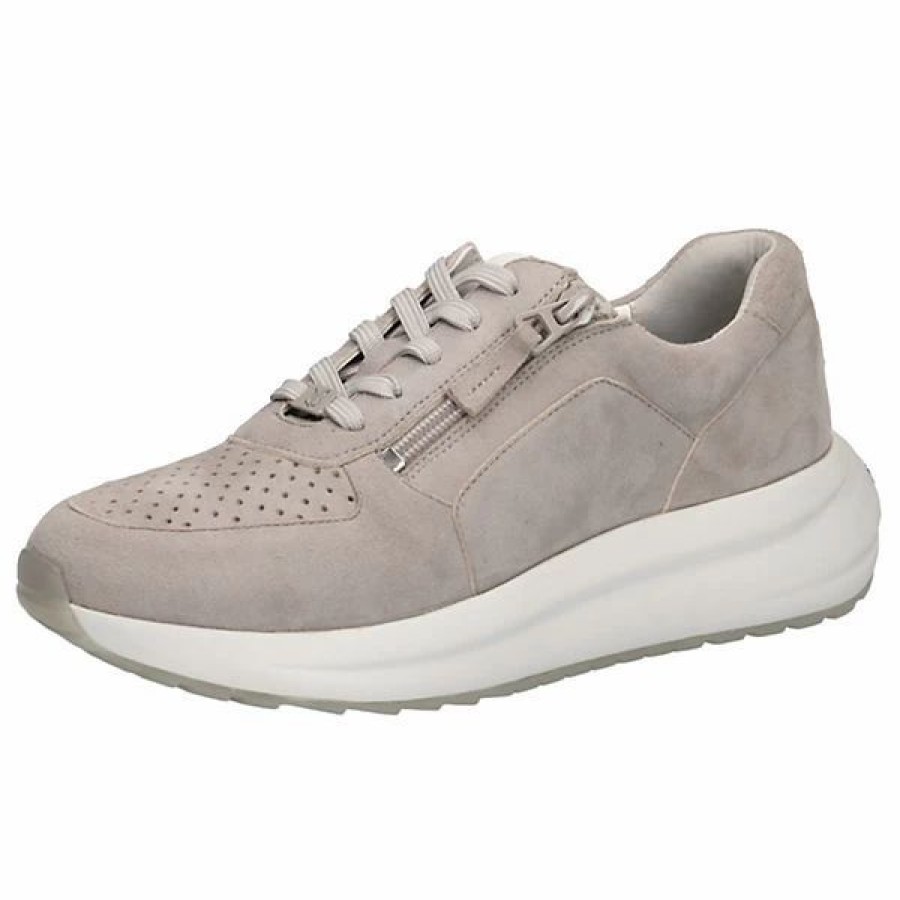 Sneakers * | Caprice Damen Low Sneaker Low Top 9-23714-28 Grau 238 Grey Suede Leder Mit Leather Sock Sneakers Low Grau