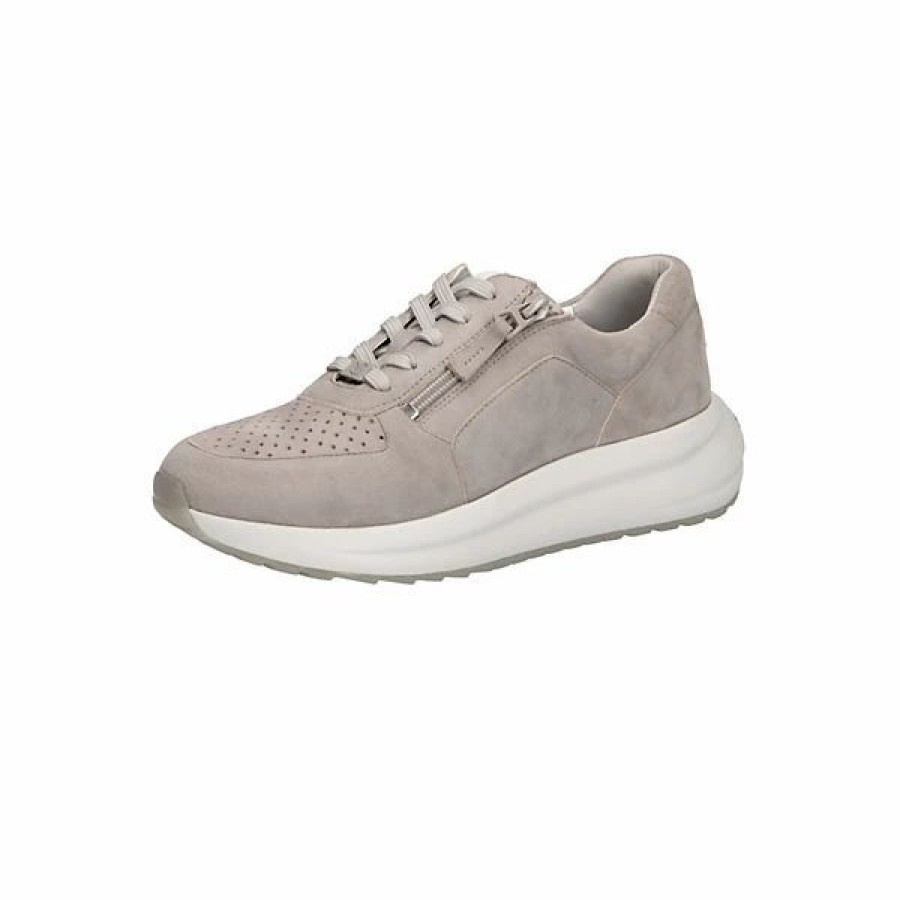 Sneakers * | Caprice Damen Low Sneaker Low Top 9-23714-28 Grau 238 Grey Suede Leder Mit Leather Sock Sneakers Low Grau