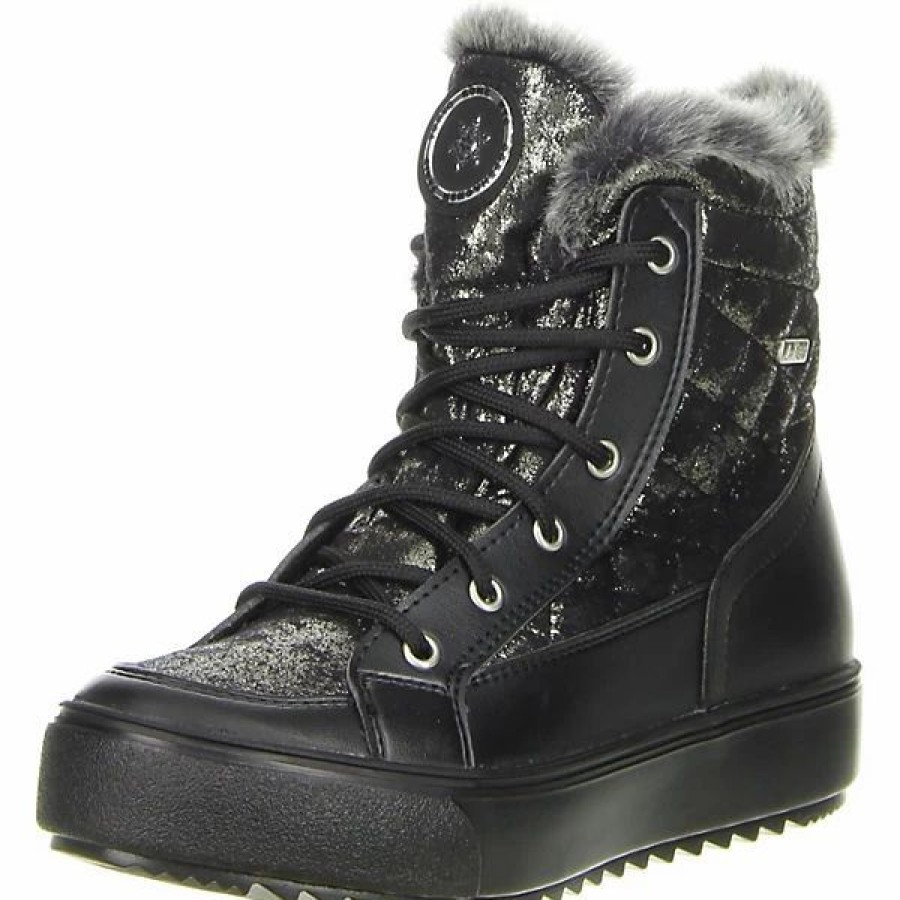 Sneakers * | Damen Sneaker Gefuttert Schwarz Schwarz