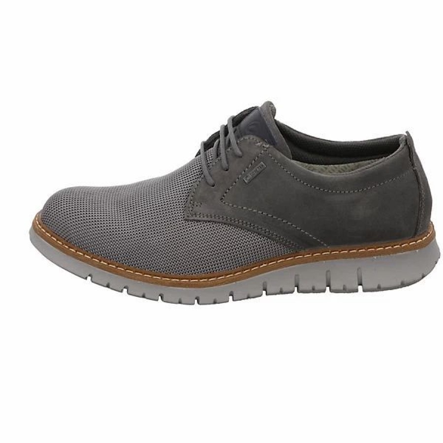 Schnurschuhe * | Ara Herren Schnurhalbschuhe Leandro Schnurschuh Freizeit Elegant Schuhe Leder-/Textilkombination Uni Schnurschuhe Grau